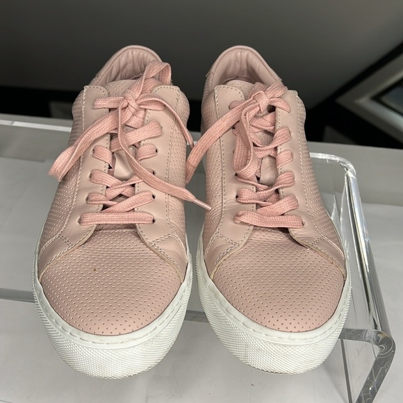 Greats Brooklyn Powder Pink Perforated Leather US 8.5 Sneakers Made In Italy - Picture 4 of 12